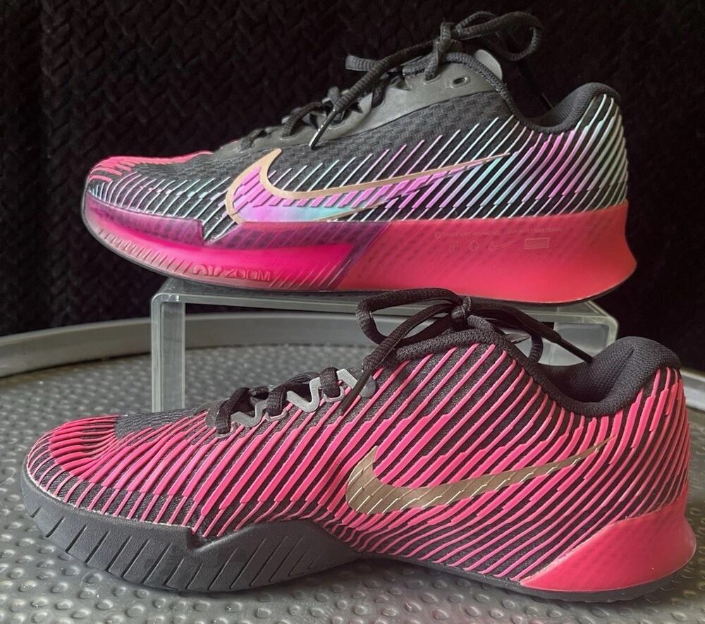 Women's Nike Court Air Zoom Vapor 11 Black Fireberry Tennis Sneaker Size 9